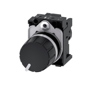 Potencjometr kompaktowy 22mm 1kOhm 1W IP69(K) okragły tworzywo czarna gałka z uchwytem, SIRIUS ACT; 3SU1200-2PQ10-1AA0 SIEMENS
