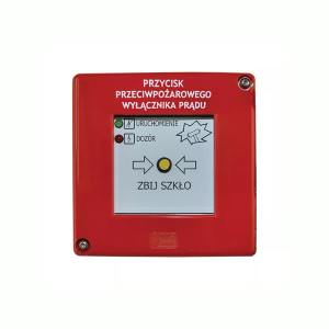 PPWP-A Przycisk p.poż natynkowy czerwony bez młoteczka 2xLED zielona/czerwona; W0-PPWP-A D1/2K XY ZC, PROMET