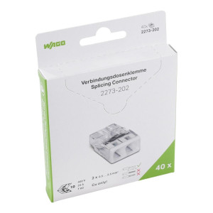 Szybkozłączka 2x 0,5-2,5mm2 transparentna (opk = 40szt); 2273-202/995-040, WAGO