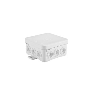 Puszka naścienna 75x75x40 mm z dławnicą zintegrowaną, samozatrzaskowa, seria FASTBOX, N5w biały