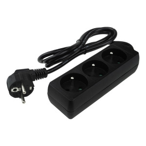 Przedłużacz 3 gniazda 1.5m z/u 3x1.0mm2 CZARNY