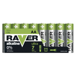 Bateria alkaliczna ULTRA; AA / LR6; 1,5V, sh8szt; RAVER