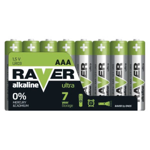 Bateria alkaliczna ULTRA; AAA / LR03; 1,5V, sh8szt; RAVER