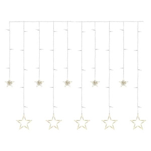 Dekoracje - 115 LED kurtyna sople, gwiazdki 185x105cm ciepła biel, IP44; DCGW12, EMOS
