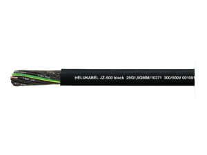 Kabel sterowniczy JZ-500 BLACK 7G1,5 QMM 300/500V, elastyczny, czarny, żyły czarne numerowane; 10368, HELUKABEL