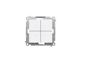 SIMON55 Łącznik elektroniczny 4-krotny z funkcją przycisku lub łącznika czasowego, do sterownia niezależnie 4 obwodami, 230V (moduł), Biały mat; TEW4.01/111