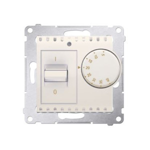 SIMON54 Regulator temperatury z czujnikiem wewnętrznym (moduł) 16(2) A, 230V~. Montaż na wkręty; krem