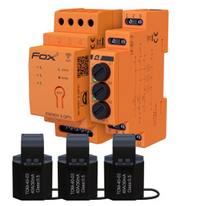 Monitor-licznik zużycia energii elektrycznej 3-fazowy(3F+N) 40A z wbudowaną anteną wewnętrzną WI-FI + zabezpieczenie LK-BZ-3; WI-MEF-3-OPTI-40SET, F&F FILIPOWSKI