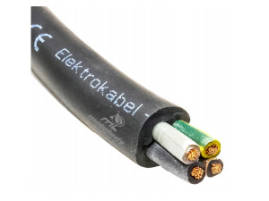 Przewód gumowy OW 4x2,5 H05RR-F 300/500V do warsztatu, czarny w gumie; ELEKTROKABEL