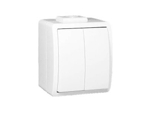 PROTECTOR Łącznik natynkowy świecznikowy hermetyczny IP44 10A 250V, szybkozłącza, biały; PW5/11 KONTAKT-SIMON