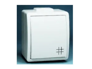 PROTECTOR Łącznik natynkowy krzyżowy hermetyczny IP44 10A 250V, szybkozłącza, biały; PW7/11 KONTAKT-SIMON