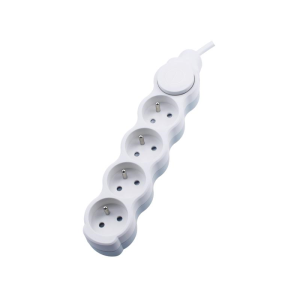 Przedłużacz 4 gniazda Na 4x 2p+z 1.0mm2 x 1 m z wyłącznikiem; S-B04-NA4GW1M BEMKO