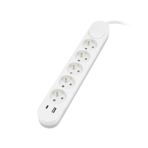 Przedłużacz Nb 5x 2p+z+wył. 1.5mm X 2.0m + 2x Usb(c+a)