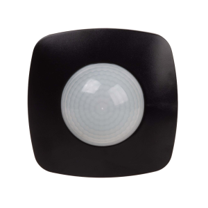 Czujnik ruchu PIR z funkcją obecności, sufitowy, 360°, 10A, 230V, czarny