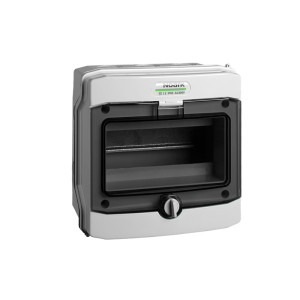 Rozdzielnica natynkowa hermetyczna 8 modułów IP65 400VAC 1500VDC z listwą N+PE, odporna na UV, drzwi przezroczyste, PHS 8T; 101493, NOARK