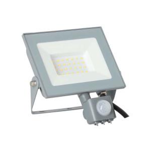 Naświetlacz LED z czujnikiem PIR 30W 3000lm, barwa światła neutralna biel 4000K 120°, wymiary 167x79x164mm, obudowa alu IP44 szara, ORO DIODO 30W NW PIR; ORO33125 LED-POL