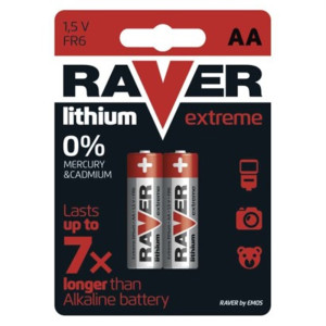 Bateria litowa Lithium AA (FR6) blister 2; B7821, RAVER