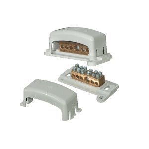 Szyna wyrównująca potencjał SWP, mała, zaciski: 5x10mm2 + 1x16mm2; E.4104M, PAWBOL