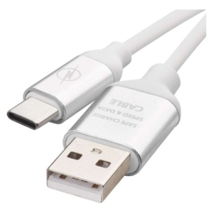 Kabel USB 2.0, wtyk A - C, ładowanie, transmisja danych, 1 m, biały