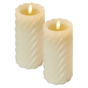 Świece woskowe 17 cm 2x AAA, ciepła biel, IP20, 2 szt, timer
