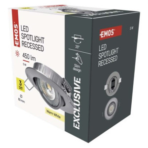 Oczko LED SIMMI 5W ciepła biel, srebrny