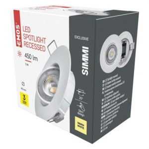 Oczko LED SIMMI 5W ciepła biel, biały