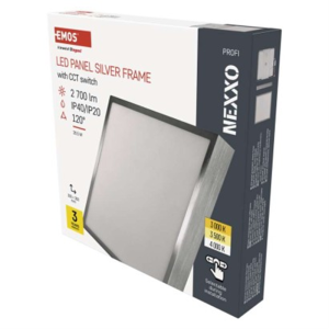 Panel LED natynkowy NEXXO, kwadrat, srebrny, 28,5W, CCT