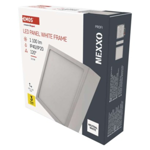 Panel LED natynkowy NEXXO, kwadrat, bialy, 12,5W,Neutralna biel