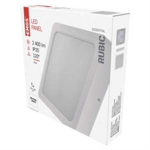 Panel LED natynkowy RUBIC 2w1, kwadrat, biały, 24W, naturalna biel