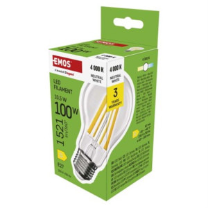 Żarówka LED Filament A60 / E27 / 10,5 W (100 W) / 1521 lm / 1521 lm / neutralna biel