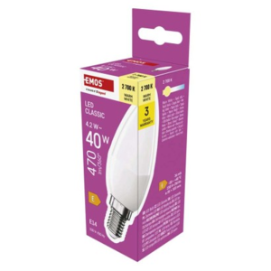 Żarówka LED Classic świeczka / E14 / 4,2 W (40 W) / 470 lm / ciepła biel