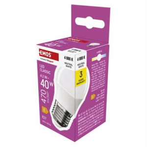 Żarówka LED Classic Mini Globe / E27 / 4,2 W (40 W) / 470 lm / neutralna biel