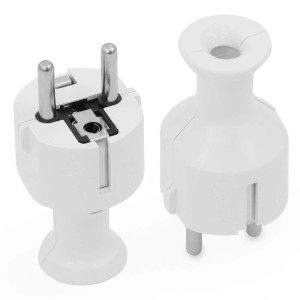 Wtyczka prosta rozbieralna Uni-Schuko z uziemieniem 2P+Z 16A 250V, WT-40 BIAŁY ; W-10120, PLASTROL