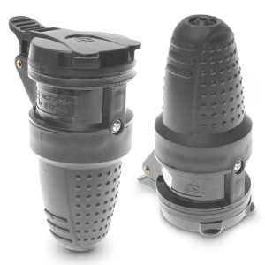 Gniazdo przenośne 10/16A z uziemieniem 230V UNI-SCHUKO IP44 czarne, GN-60H; T-00207, PLASTROL