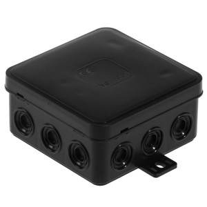 Puszka natynkowa hermetyczna V6 IP54, wymiary: 85x85x41mm, 12-wlotowa z osłabieniami, pokrywka na klik, V6 CZARNA; T-08243, PLASTROL