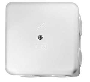 Puszka natynkowa hermetyczna IP56 pusta, wymiary: zewnętrzne 80x80mm wewnętrzne 75x75mm, biała; PON568080BZ, SCHNEIDER ELECTRIC