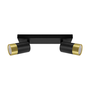 Oprawa ścienno-sufitowa PUZON SPT GU10 2L BLACK/GOLDEN