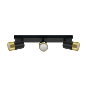 Oprawa ścienno-sufitowa PUZON SPT GU10 3L BLACK/GOLDEN
