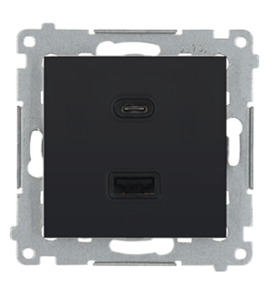 SIMON 54 Ładowarka USB C+A 30W 230V, moduł, czarny; DEC2CAQ.01/49 KONTAKT-SIMON