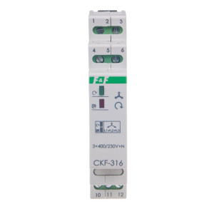 Mikroprocesorowy przekaźnik kolejności i zaniku faz montaż na szynie DIN True RMS; CKF-316-TRMS, F&F