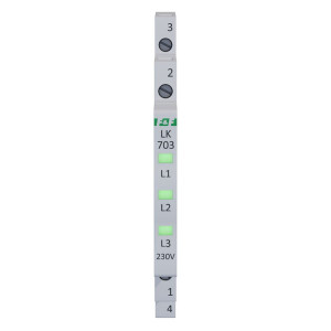 Lampka kontrolna modułowa LED 3-fazowa zielona Slim, 230V; LK-703G, F&F