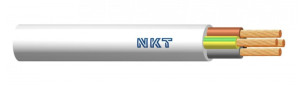 Przewód OWY 4x1,5 żo H05VV-F 4G1,5 white, oponowy, warsztatowy 300/500V, BIAŁY, krążek 100m; NKT CABLES
