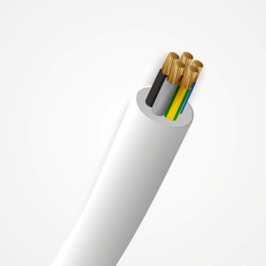 Przewód OWY 5x1,0 żo H05VV-F 5G1 white, oponowy, warsztatowy 300/500V, BIAŁY, krążek 100m; NKT CABLES