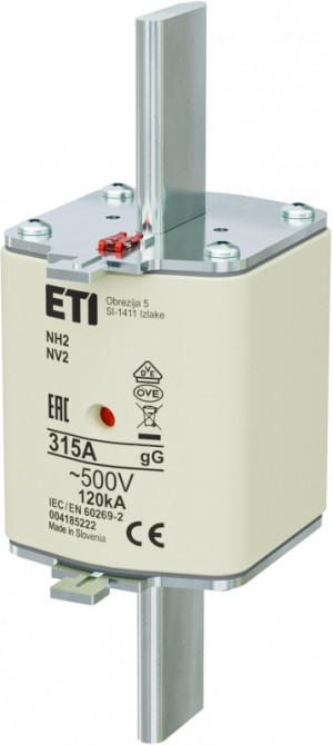 Wkładka topikowa przemysłowa zwłoczna (WT-2/gG 315A), NH2 gG 315A/500V KOMBI; 004185222, ETI POLAM
