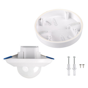 Czujnik ruchu i obecności PIR n/t,p/t 360st., 3-sensory, max.20m, t=10s-30min, IP44/20, okrągły biały, SENTO-O-WT-W; 37366, KANLUX