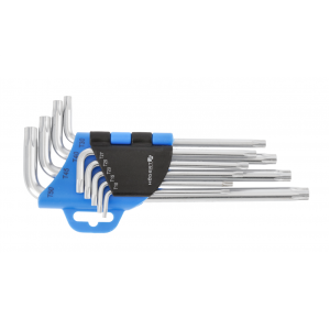 Klucze tamper torx CrV, długie 9 szt.