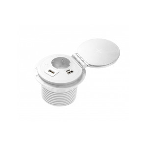 Przedłużacz biur wpuszcz CHARGER PLUS,1 gn schuko,USB A+C,wymien USB-A,HDMI,RJ45,przewód 1,5m,biały
