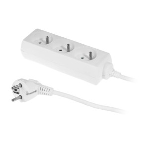 Przedłużacz stały z trzykrotnym gniazdem wtyczkowym 3x2p+Z, 10A, PS-370/3,0 E BIAŁY; W-97475, PLASTROL