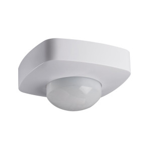 Czujnik ruchu PIR n/t 360st., 2-sensory do wysokich pomieszczeń, max.10m, t=10s-30min, IP20 kwadrat biały, SENZO; 26821, KANLUX