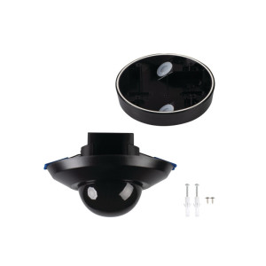 Czujnik ruchu i obecności PIR n/t,p/t 360st., 3-sensory, max.17m, t=10s-30min, IP44/20, okrągły czarny, SENTO-O-WT-B/B; 26822, KANLUX